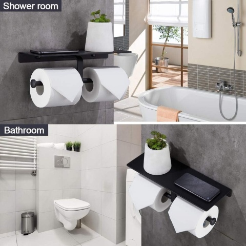 Półka wieszak uchwyt na 2 rolki papier toaletowy organizer do wc łazienki Półka wieszak uchwyt na 2 rolki papier toaletowy organizer do wc łazienki