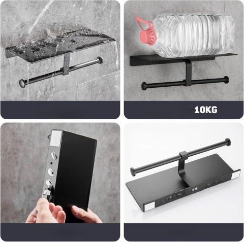 Półka wieszak uchwyt na 2 rolki papier toaletowy organizer do wc łazienki Półka wieszak uchwyt na 2 rolki papier toaletowy organizer do wc łazienki