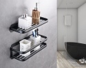 Półka prysznicowa bez wiercenia ALUMINIUM CZARNA ŁAZIENKOWA ORGANIZER