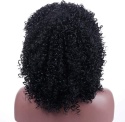 Puszyste Faliste kręcone Brazylijskie Włosy Peruka z Grzywką Czarny Afro Puszyste Faliste kręcone Brazylijskie Włosy Peruka z Grzywką Czarny Afro