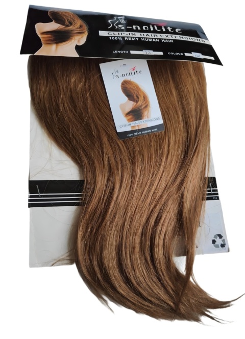 WŁOSY PASMA NATURALNE LUDZKIE DOCZEPKI KLIPSY clip PRZEDŁUŻKI PASMA 12 SPINEK 30 CM