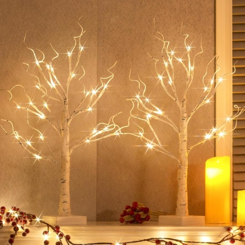 Lampa LED Gałązki Drzewko Dekoracyjne oświetlenie Drzewo Brzoza 60cm 24 Diody Lampa LED Gałązki Drzewko Dekoracyjne oświetlenie Drzewo Brzoza 60cm 24 Diody