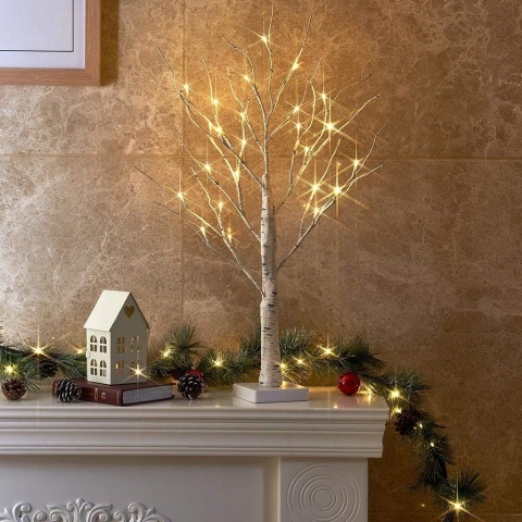 Lampa LED Gałązki Drzewko Dekoracyjne oświetlenie Drzewo Brzoza 60cm 24 Diody Lampa LED Gałązki Drzewko Dekoracyjne oświetlenie Drzewo Brzoza 60cm 24 Diody