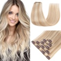 NATURALNE LUDZKIE WŁOSY BLOND PASEMKA PRZEDŁUŻKI CLIP IN