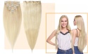 włosy naturalne ludzkie blond clip-in spinki klipsy pasma zagęszczenie przedłużenie