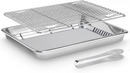BLACHA FORMA DO PIECZENIA kratka szczypce stal nierdzewna metalowa