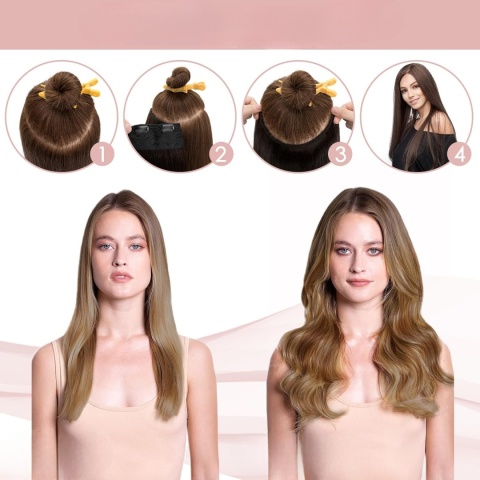 Przedłużki z włosów naturalnych Silk-co 22 cale jednoczęściowe clip Przedłużki z włosów naturalnych Silk-co 22 cale jednoczęściowe clip