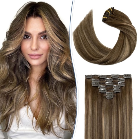 WŁOSY PASMA NATURALNE LUDZKIE DOCZEPKI KLIPSY clip PRZEDŁUŻKI PASMA BALAYAGE