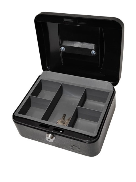 5 Star kasa na pieniądze 5 przedziałów klucz czarny kasetka 5 Star kasa na pieniądze 5 przedziałów klucz czarny kasetka