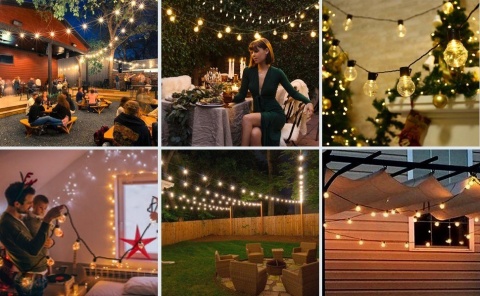 Girlanda Ogrodowa Lampki Żarówki Kule 15m 45 ogrodowe łańcuch Girlanda Ogrodowa Lampki Żarówki Kule 15m 45 ogrodowe łańcuch