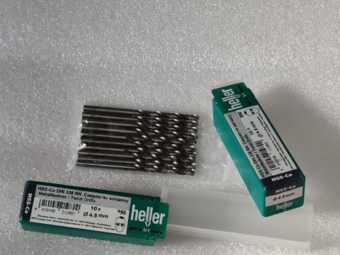 Heller wiertła spiralne HSS Co do metalu kręte wiertło 10 szt 4,8 mm