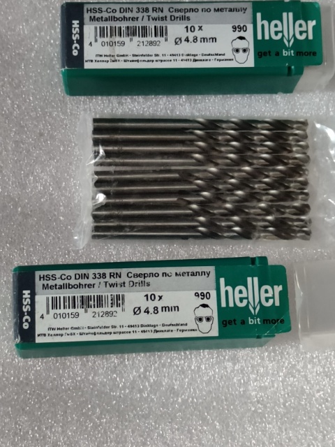 Heller wiertła spiralne HSS Co do metalu kręte wiertło 10 szt 4,8 mm