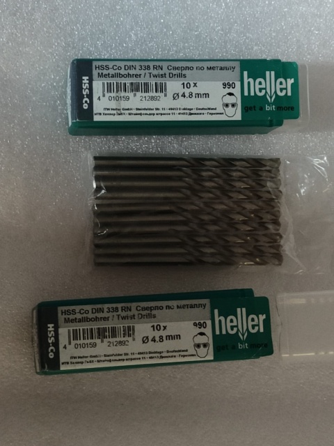 Heller wiertła spiralne HSS Co do metalu kręte wiertło 10 szt 4,8 mm