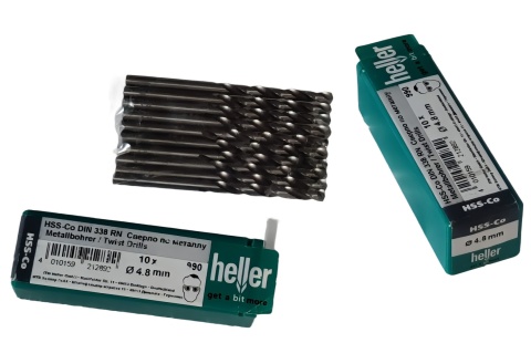 Heller wiertła spiralne HSS Co do metalu kręte wiertło 10 szt 4,8 mm