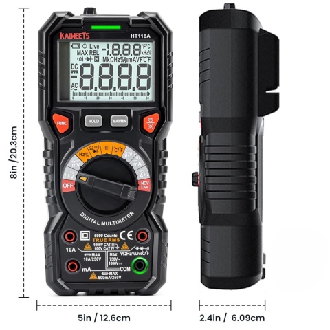 Cyfrowy multimetr z gniazdami LED miernik natężenia prądu temperatury