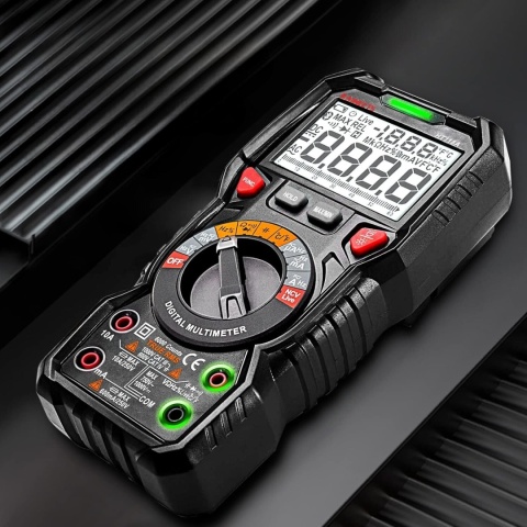 Cyfrowy multimetr z gniazdami LED miernik natężenia prądu temperatury