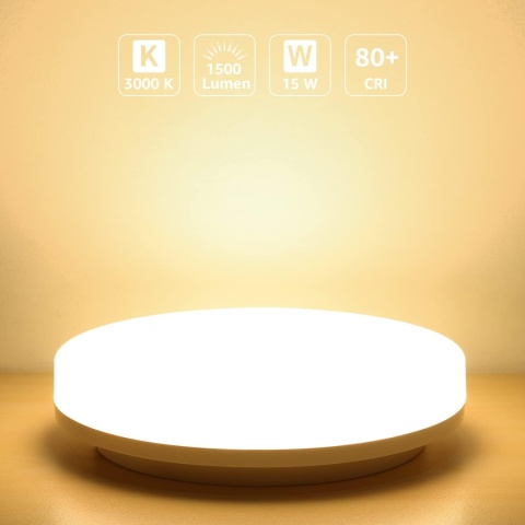 Lampa sufitowa LED Lepro 15 W IP54 3000 K plafon 22 cm