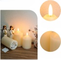 świece bezogniowe wosk kość słoniowa świeczka led pilot 3 szt