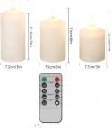 świece bezogniowe wosk kość słoniowa świeczka led pilot 3 szt