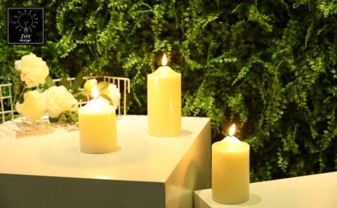 świece bezogniowe wosk kość słoniowa świeczka led pilot 3 szt