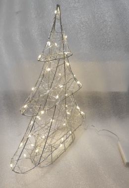 METALOWA CHOINKA DEKORACJA ŚWIĄTECZNA LED 39CM drzewko
