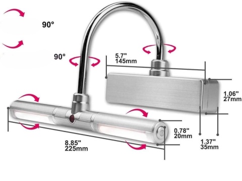 LAMPA KINKIET PODŚWIETLENIE OBRAZÓW PILOT galeryjna LAMPA KINKIET PODŚWIETLENIE OBRAZÓW PILOT galeryjna