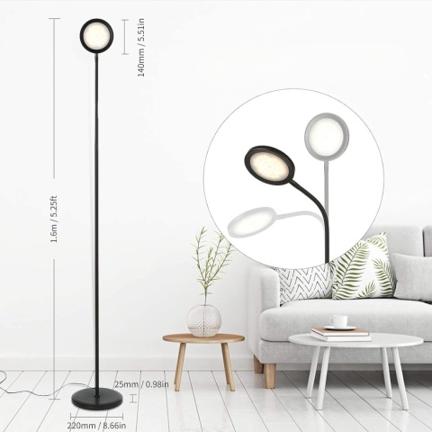 lampa podłogowa do czytania stojąca regulowana 3 temperatury barwowe lampa podłogowa do czytania stojąca regulowana 3 temperatury barwowe