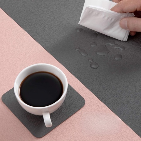 mata podkładka na stół biurko ekoskóra zestaw 8 szt dwustronna szara różowa