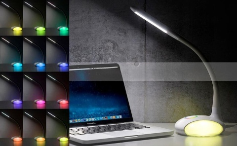 biała lampka nocna biurkowa regulacja jasności diody led rgb biała lampka nocna biurkowa regulacja jasności diody led rgb