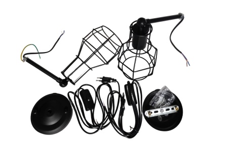 KINKIET ŚCIENNY ZESTAW Z WYŁĄCZNIKIEM 2 SZTUKI LAMPA INDUSTRIALNA KLATKA KINKIET ŚCIENNY ZESTAW Z WYŁĄCZNIKIEM 2 SZTUKI LAMPA INDUSTRIALNA KLATKA