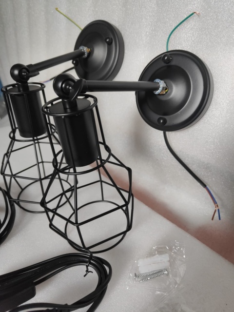 KINKIET ŚCIENNY ZESTAW Z WYŁĄCZNIKIEM 2 SZTUKI LAMPA INDUSTRIALNA KLATKA KINKIET ŚCIENNY ZESTAW Z WYŁĄCZNIKIEM 2 SZTUKI LAMPA INDUSTRIALNA KLATKA