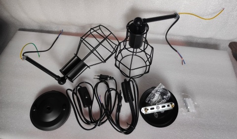 KINKIET ŚCIENNY ZESTAW Z WYŁĄCZNIKIEM 2 SZTUKI LAMPA INDUSTRIALNA KLATKA KINKIET ŚCIENNY ZESTAW Z WYŁĄCZNIKIEM 2 SZTUKI LAMPA INDUSTRIALNA KLATKA