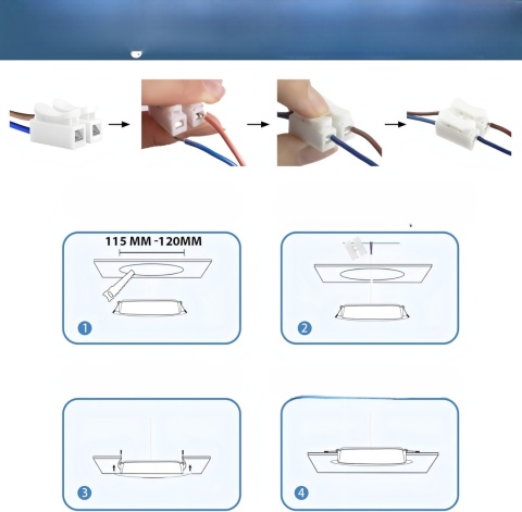 Zestaw 10 reflektorów wpuszczanych Eande 10 W 144 mm 4000K 900lm Zestaw 10 reflektorów wpuszczanych Eande 10 W 144 mm 4000K 900lm