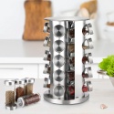 DUŻY OBROTOWY STOJAK NA PRZYPRAWY 20 SZKLANYCH SŁOIKÓW KARUZELA PRZYPRAWNIK ORGANIZER