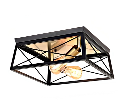 metalowa czarna złota lampa rama vintage industrial