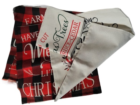 Zestaw 4 Poszewki na Poduszkę Świąteczne Wzory Dekoracyjne Ozdobne