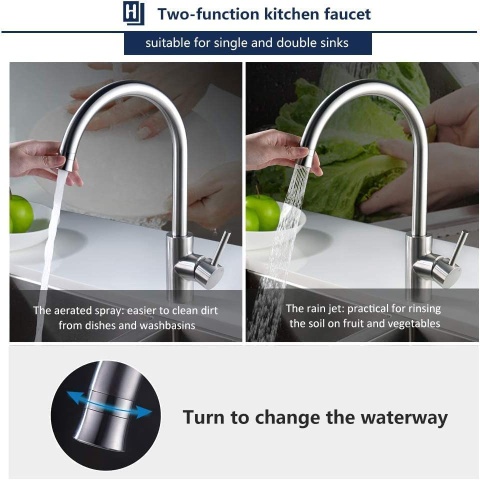 HOMELODY Kran kuchenny z 2 rodzajami strumienia bateria