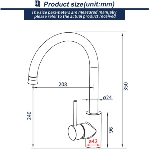 HOMELODY Kran kuchenny z 2 rodzajami strumienia bateria