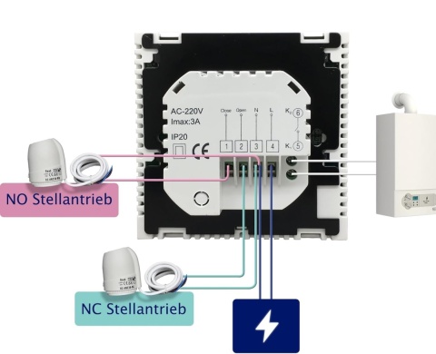 termostat do kotła gazowego regulator temperatury Sterownik Beok BOT-313 WiFi 220V