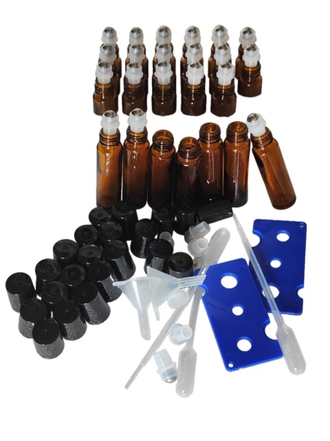 ROLL ON SZKLANA BUTELKA WYSOKA BRĄZOWA NA OLEJKI ETERYCZNE PERFUMY 10ml