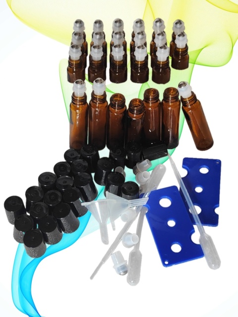 ROLL ON SZKLANA BUTELKA WYSOKA BRĄZOWA NA OLEJKI ETERYCZNE PERFUMY 10ml