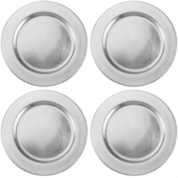 com-four 4 podkładki talerz srebrne dekoracja stołu podstawki podtalerz