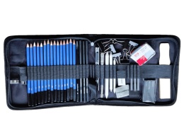 zestaw artystyczny ołówki piórnik DO SZKICOWANIA RYSOWANIA PROFESJONALNY