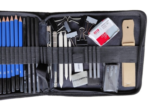 zestaw artystyczny ołówki piórnik DO SZKICOWANIA RYSOWANIA PROFESJONALNY