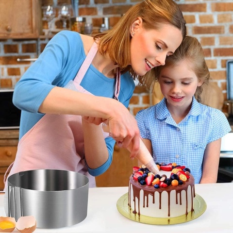 TORTOWNICA FOREMKA REGULOWANA OBRĘCZ DO CIASTA RANT MUSU 2 SZT