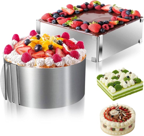 TORTOWNICA FOREMKA REGULOWANA OBRĘCZ DO CIASTA RANT MUSU 2 SZT