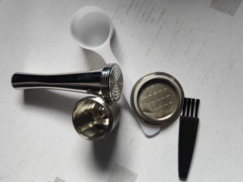 filtr kawy wielorazowa kapsułka do Nespresso stal nierdzewna tamper
