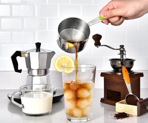 U-Taste Zestaw 10 miarek łyżek stal nierdzewna 18/8 grawerowane kolorowe