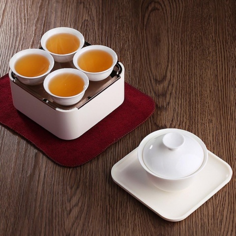 porcelanowy zestaw do herbaty Kungfu PODRÓŻNY ETUI