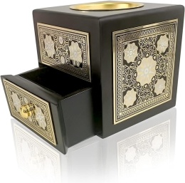 Nazareth Store czarne drewniane arabskie kadzidło KADZIELNICA bakhoor